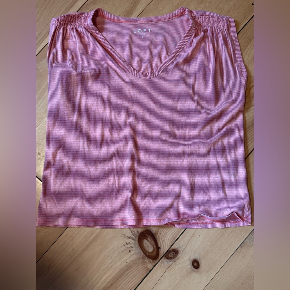LOFT Pink V-Neck Top